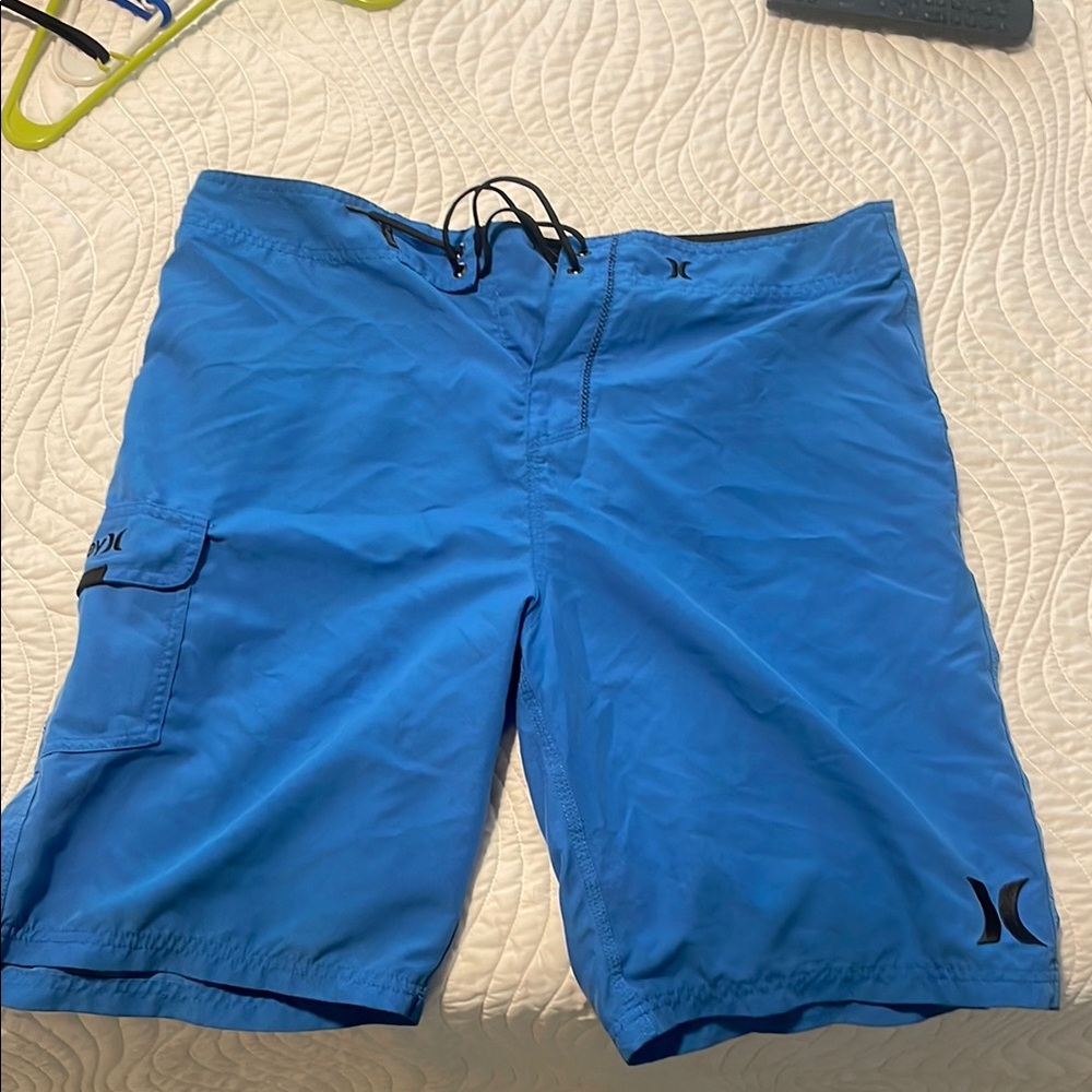 Hurley Blue Board Shorts with Drawstring Waist